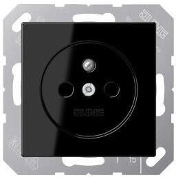 Jung A1520FKISW Steckdose französisch/belgisches System 16 A 250 V ~ SAFETY+ Duroplast Serie A schwarz