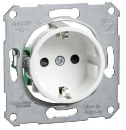 Schneider Electric 225214 Steckdose Berührungsschutz 16A für Zentralpl FASHION/RI/SC Steckklemme reinweiß