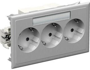 Schneider Electric 5940113 3-fach Steckdose Master mit Schriftfeld fuer Kanaleinbau CYB-PS Alueffekt