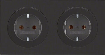 Berker SCHUKO-Steckdose 2-fach 47202045 schwarz glänzend