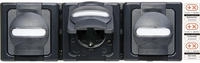 Steckdose 3f anth glz BlueElectric AP horiz Klappd IP44 Komplettgeh (131315006)