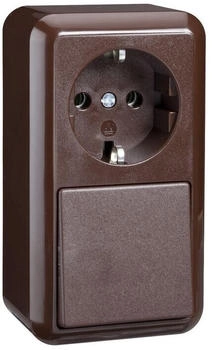 ELSO 388602 Universal-Schalter/Steckdose 10/16A Contura Steckklemme braun