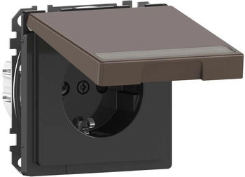 Merten MEG2312-6052 Schutzkontakt-Steckdose mit Klappd. u. Schriftf&uuml;r BRS StK Moccametallic System Design