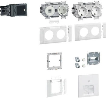 Hager Set 1 mit 3 Std+USB-Charger 2xRJ45 Cat6A GAPSET1
