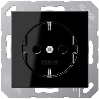 Jung A1521BFSW SCHUKO®-Steckdose, 16 A 250 V ~, Schraubklemmen, Thermoplast, Serie A, schwarz