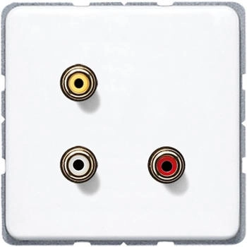 Jung MACD1031WW Multimedia-Anschlusssystem Cinch Audio / Composite Video Serie CD alpinweiß