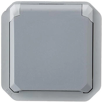 Legrand Plexo Steckdose wasserdicht IP55 2P + T 16 A mit Klappe grau (070042)