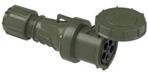 PCE 235-6.u CEE-Kupplung 63A 5p 6h IP67 POWER TWIST bronzegrün 2356u