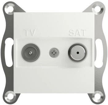 Schneider Electric TV-SAT Durchgangsdose Asfora Weiß (RAL 9003)