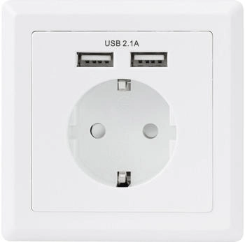 Sygonix Einbau-Steckdose mit USB-Ladeausgang IP20 Weiß
