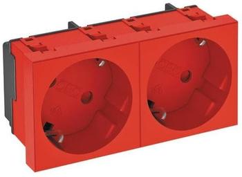 OBO Bettermann Geräteeinsatz 2fach Steckdose 90 x 45 x 42 mm Rot