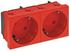OBO Bettermann Geräteeinsatz 2fach Steckdose 90 x 45 x 42 mm Rot