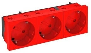 OBO Bettermann Geräteeinsatz 3fach Steckdose 135 x 45 x 42 mm Rot