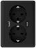 2USB Unterputz-Dose mit USB-C mit USB-Ladeausgang Schwarz (matt)