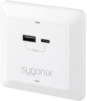 Sygonix USB-Ladesteckdose mit USB-C mit USB-Ladeausgang Weiß