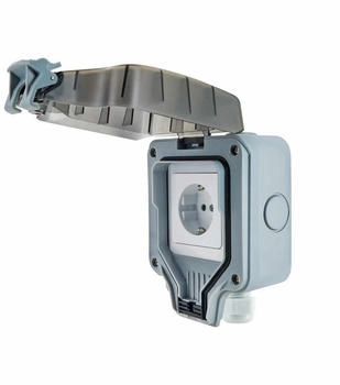 Schwaiger Au&szlig;ensteckdose f&uuml;r Winkelstecker (SOAD0100)