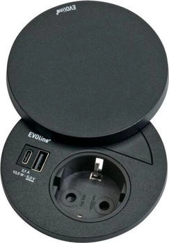 Naber Circle80 Hide Einbausteckdosenelement mit Schukosteckdose USB A/C (8031114)