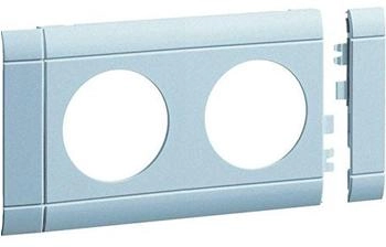 Hager Modularblende 2-fach Steckdose 80mm Aluminium (GB08020LAN)