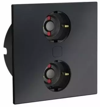 Naber Duplex Doppelsteckdose, Einbausteckdosenelemente, eckig, mit Schukosteckdosen, schwarz matt (7054005)