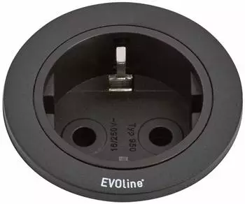 Naber Evoline One Einzelsteckdose Ring schwarz (7053180)