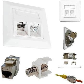 Kathrein ESN 300 Kombi-Netzwerkdose Cat.6A 500MHz RJ45 LAN TV/SAT Reinweiß (211500004)