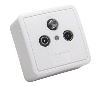 Triax GAD 269 LTE Sat-Antennensteckdose 3-Loch mit Rahmen und Deckel (306269)