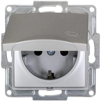 Günsan Visage Steckdose mit Deckel Unterputz Silber (01281500252117)