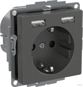 ELSO Steckdose mit erhöhtem Berührungsschutz USB 16A/250V DIN49440 EXXACT anthrazit (WDE003179)