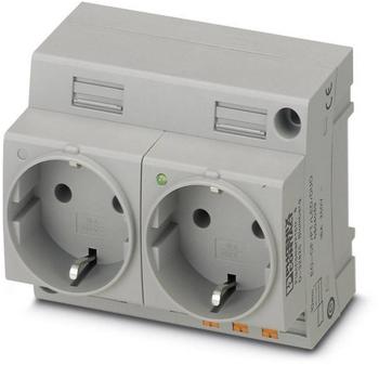 Phoenix Contact Doppelsteckdose Schaltschrank-Steckdose Typ CE grau mit Leuchtanzeige (EO-CF/PT/LED/DUO 804049)