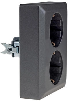 ChiliTec Schutzkontakt-Steckdose 2-fach 250V~/16A Anthrazit (23718)