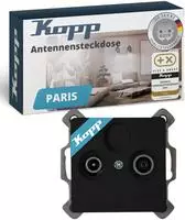 Kopp 921350082, Kopp 921350082 PARIS - Antennensteckdose TV/RF, Farbe: schwarz matt