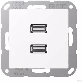 Jung Multimedia-Einsatz Serie A/AS 2xUSB 2.0 schneeweiß matt