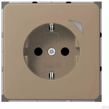 Jung SCHUKO-Steckdose JUNG HOME Serie CD Strommessfunktion Berührungsschutz gold-bronze