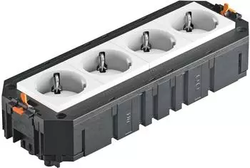 OBO Bettermann Universalträger-SCHUKO-Steckdose 4-fach UTC4 reinweiß