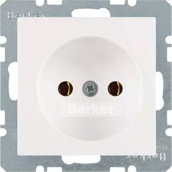 Berker Internationale Steckdose Q.1/Q.3 ohne Schutzkontakt polarweiß samt