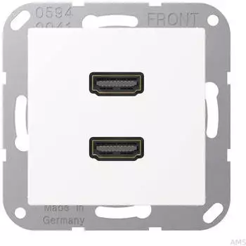 Jung Multimedia-Einsatz Serie A/AS 2xHDMI schneeweiß matt