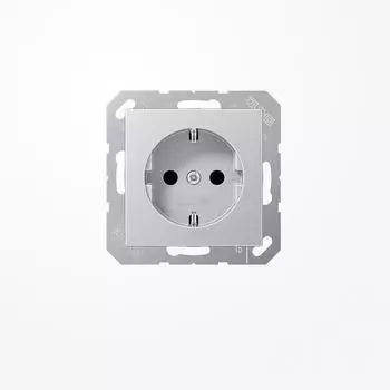 Jung SCHUKO-Steckdose A/AS Schraubklemmen aluminium
