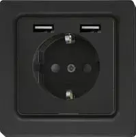Eltako Schutzkontakt-Steckdose anthrazit matt DSS55E+2xUSBA-am (30055899)