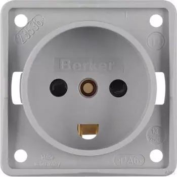 Berker Internationale Steckdose Integro Flow DK grau matt