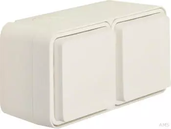 Berker SCHUKO-Aufputzsteckdose W.1 2-fach waagerecht Schraubklemme polarwei&szlig; matt