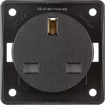 Berker Internationale Steckdose Integro Flow GB schwarz matt