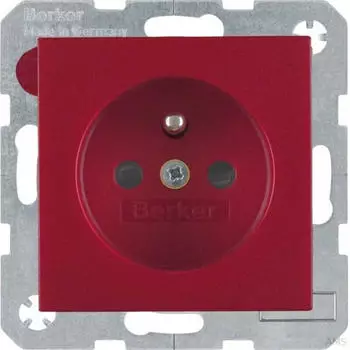 Berker EDV-Steckdose S.1/B.3/B.7 Schutzkontaktstift rot matt