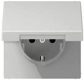 Jung SCHUKO-Steckdose LS Klappdeckel ohne Krallen lichtgrau