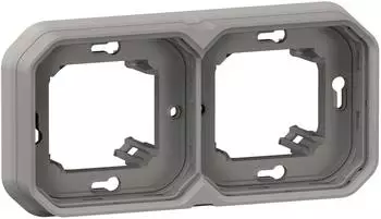 Legrand 069683L Plexo New Feuchtraum-Unterputz 2-fach Tragring horizontal und vertikal grau