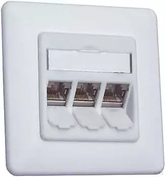 Metz Connect E-DATmod-3UP Anschlussdose Cat.6A 3×RJ45 Unterputz reinweiß (1309131002-E-90)