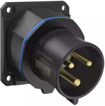 Walther-Werke FW733306CC CEE NEO Anbauger&auml;testecker schr&auml;g 32A 3P 6h IP54 mit K&auml;figzugfeder-Technik und 86x86mm Flansch
