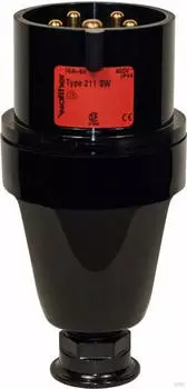 Walther-Werke 261SW Stecker 63A 5P 6h mit Trompetenverschraubung f&uuml;r Licht- und B&uuml;hnentechnik