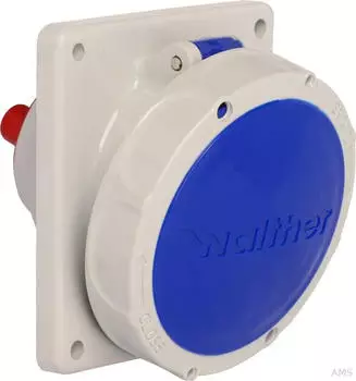 Walther-Werke 539409 Wasserdichte Anbaudose schr&auml;g 32A 4P 9h mit Flansch 100x92mm