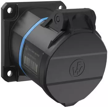 Walther-Werke FW511509CC CEE NEO Anbaudose schr&auml;g 16A 5P 9h IP54 mit K&auml;figzugfeder-Technik und 86x86mm Flansch