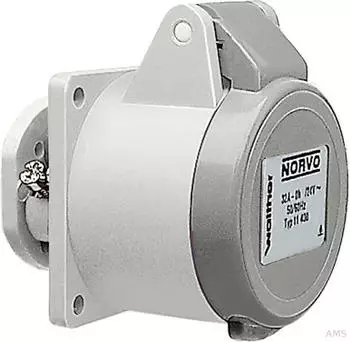 Walther-Werke 10401 NORVO Anbaudose gerade 16A 2P 12h f&uuml;r Kleinspannung mit Flansch 50x50mm